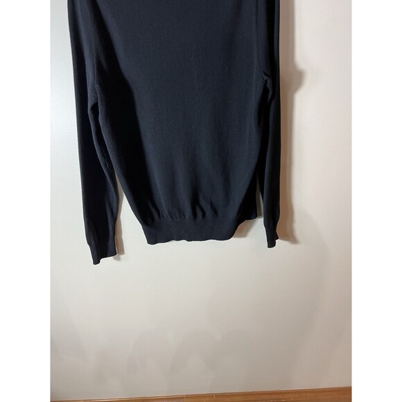 Polo Ralph Lauren Mens Large Black Merino Wool V-Neck Sweater - Picture 7 of 11